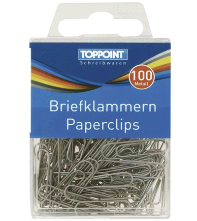 100 stuks metalen paperclips