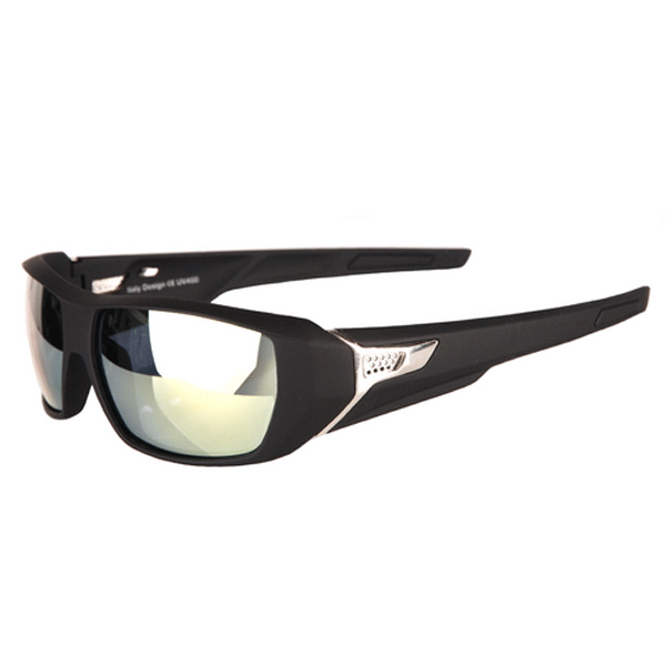 Biker zonnebril van plastic zwart