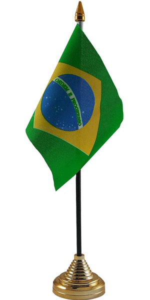 Brazilie vlaggetje op tafel