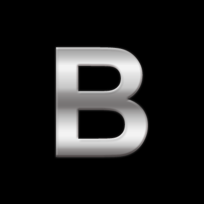 Chrome 3d sticker letter B
