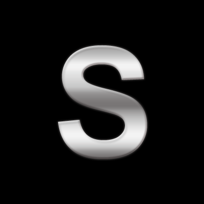 Chrome 3d sticker letter S