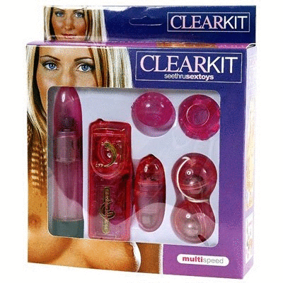 Clear Vibrator Kit Pink