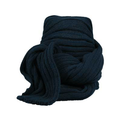 Donkerblauw gebreide sjaal 176 cm