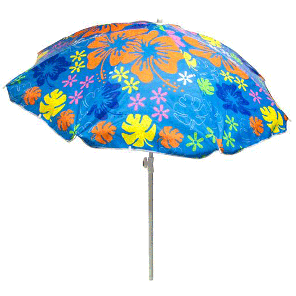 Hippe strand parasol met bloemen