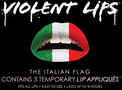Lip tattoo italiaanse vlag