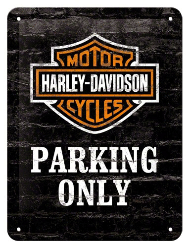 Muurplaatje Harley Davidson parking