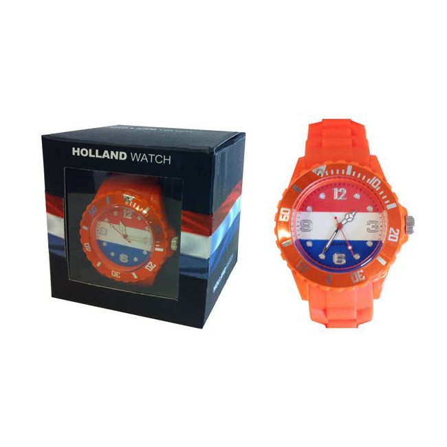 Trendy Holland horloge oranje voor dames