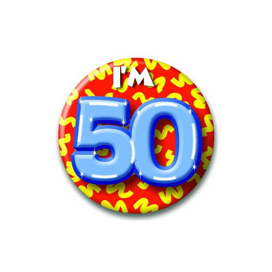 Verjaardags button I am 50