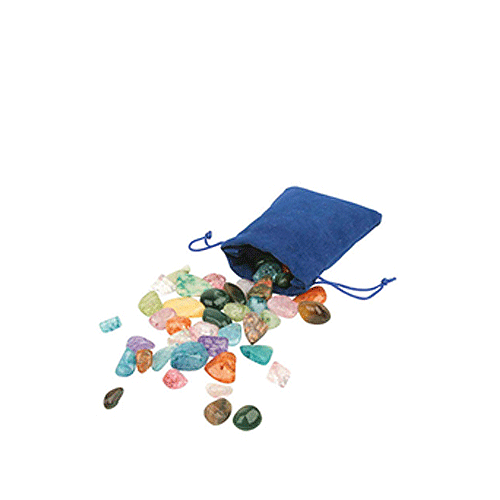 Kinder piratenfeestje stenen en mineralen in een zakje