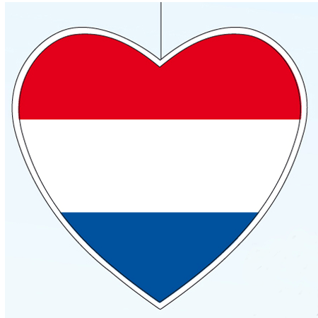 3x Nederland hangdecoratie hart 28 cm