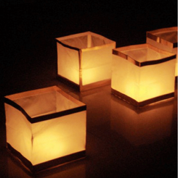 4x Water lanterns 15 cm