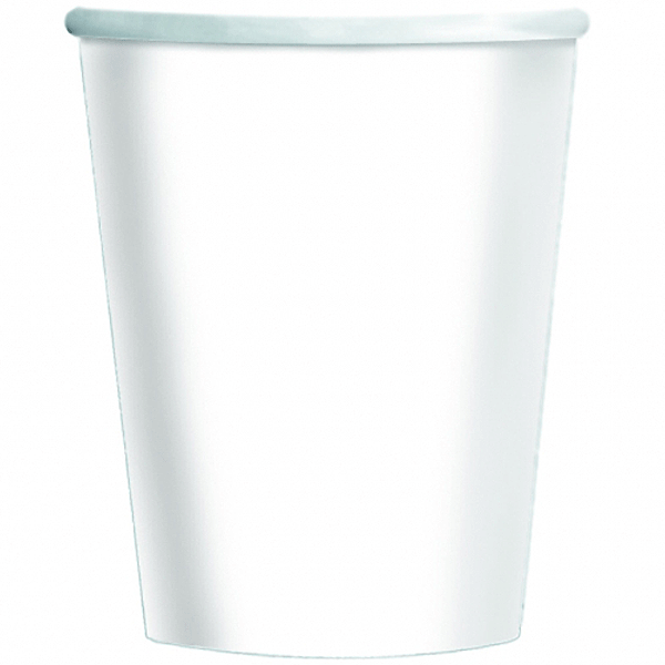White paper cups 8x pcs