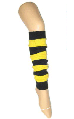 Beenwarmers - zwart-geel - voor volwassenen - one size