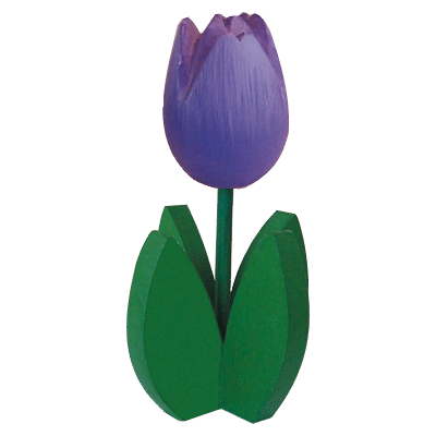 Decoration wooden tulip purple 