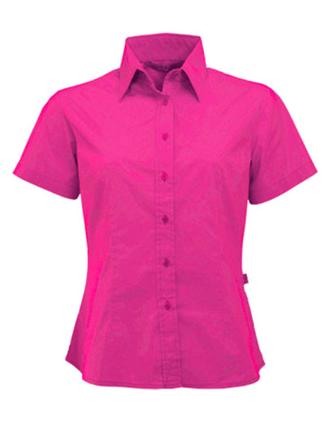 Fuchsia ladies blouse with short sleeves