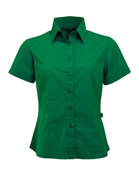 Green ladies blouse with short sleeves