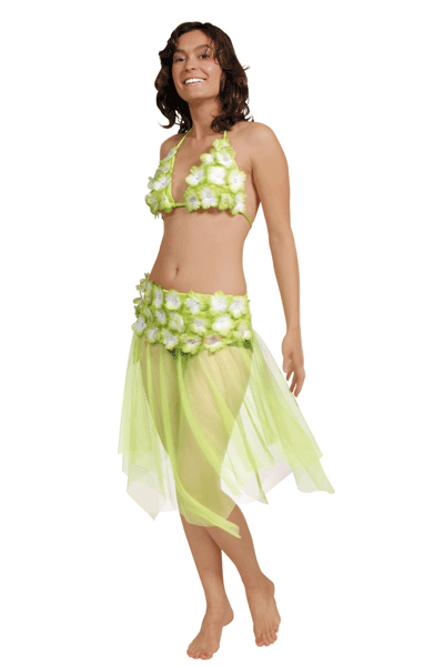 Toppers - Groene Hawaii rok en bikini