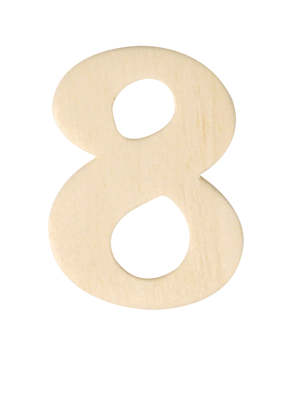 Wooden number 8 of 4 cm