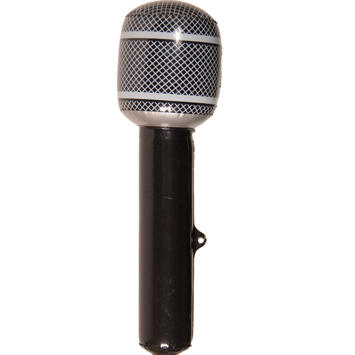 Microfoon opblaasbaar zwart 30 cm