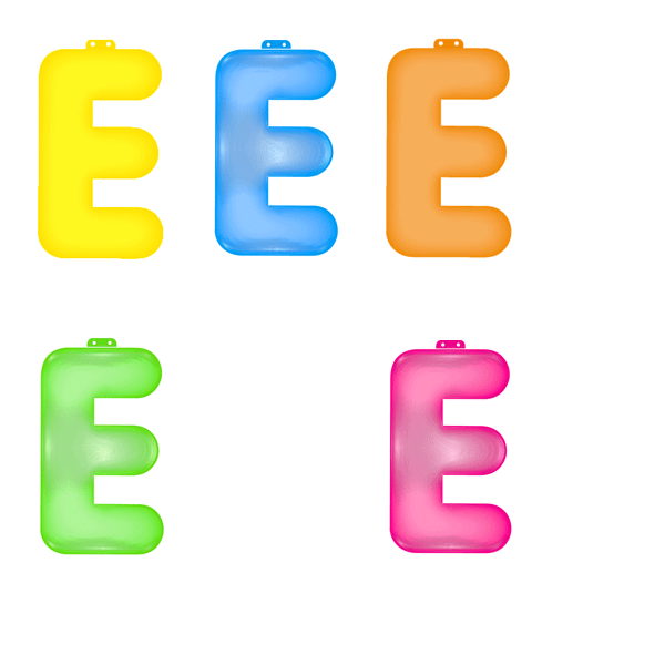 Opblaas letter E