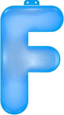 Inflatable letter F blue