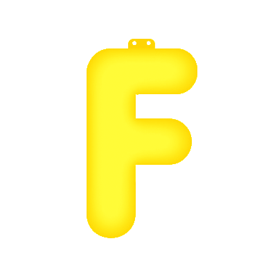 Inflatable letter F yellow