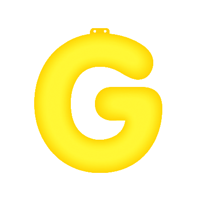 Opblaas letter G geel