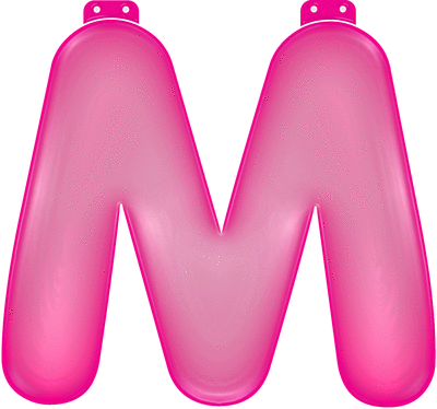 Opblaas letter M roze
