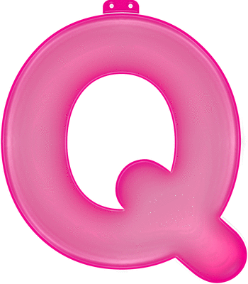 Opblaas letter Q roze