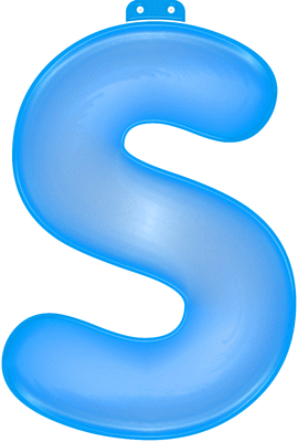 Opblaas letter S blauw