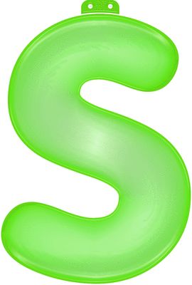 Inflatable letter S green