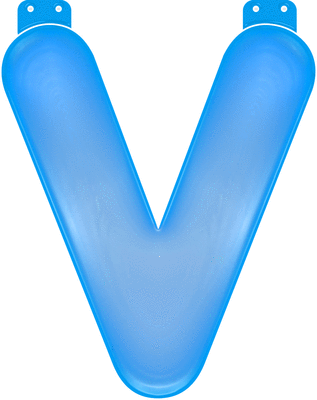Opblaas letter V blauw