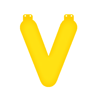 Inflatable letter V yellow