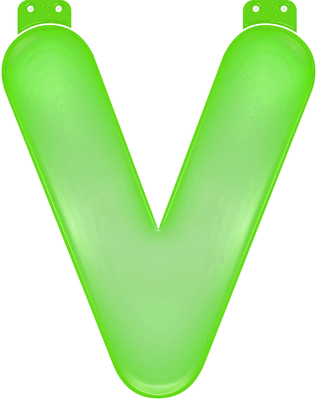 Opblaas letter V groen