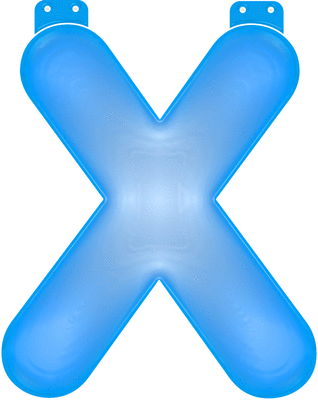 Inflatable letter X blue