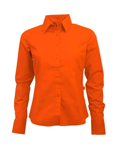 Oranje dames overhemd met lange mouwen