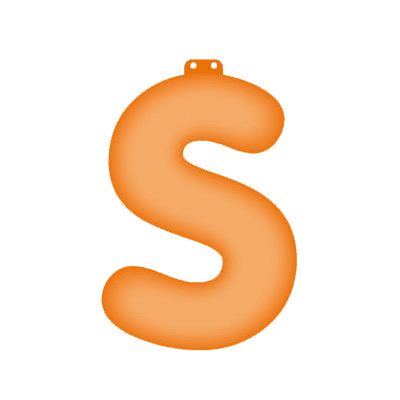 Oranje opblaas letter S