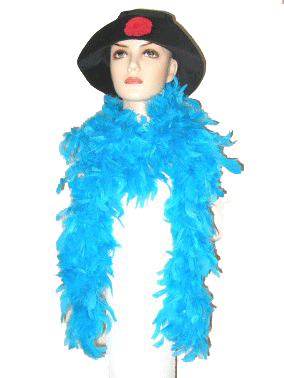 Turquoise blauwe verkleed veren boa 180 cm