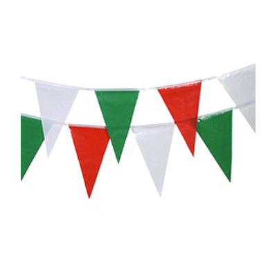 Vlaggenlijn groen/rood/wit 4 meter
