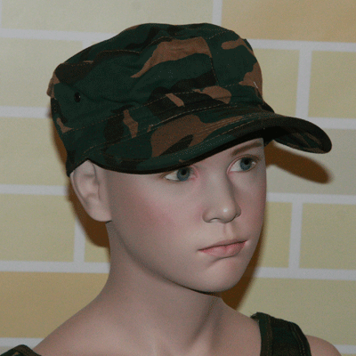 Woodland camouflage army cap kids