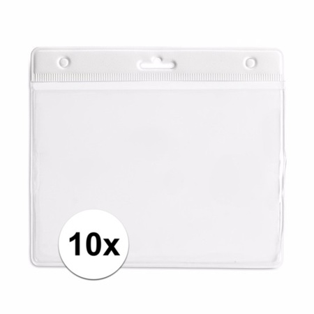10 badge holders white 11,5 x 9,5 cm