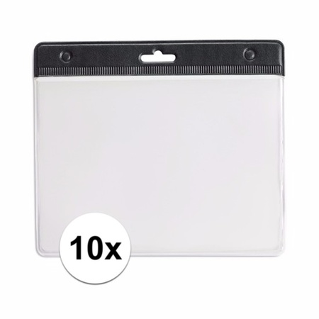10 badge holders black 11,5 x 9,5 cm
