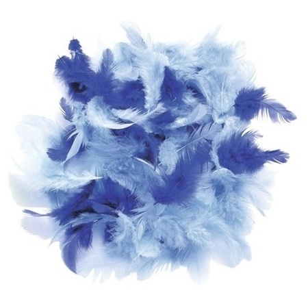 10 grams decoratiom feathers blue shades
