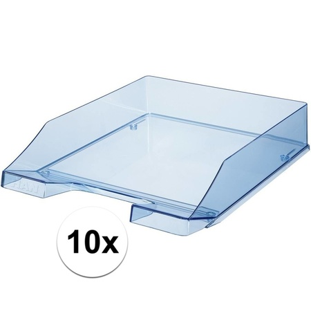 10 pcs Letter tray transparant blue A4 size HAN