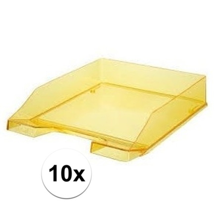 10 pcs Letter tray transparant yellow A4 size HAN