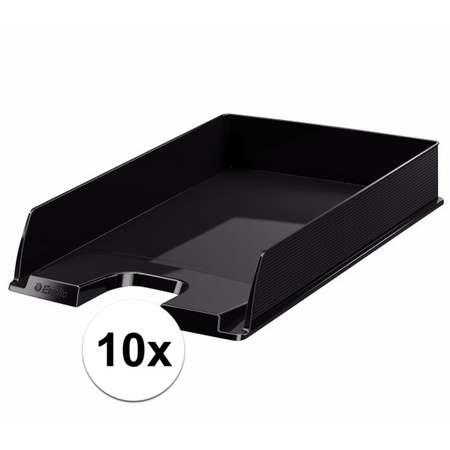 10 pcs Letter trays black A4 size Esselte