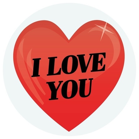 10 x Gift stickers I Love You heart 9 cm