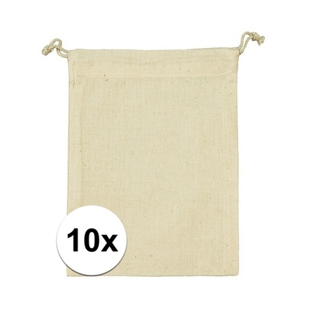 10 x Gift bags with drawstring 10 x 14 cm
