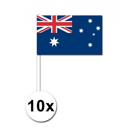 10 zwaaivlaggetjes Australie 12 x 24 cm