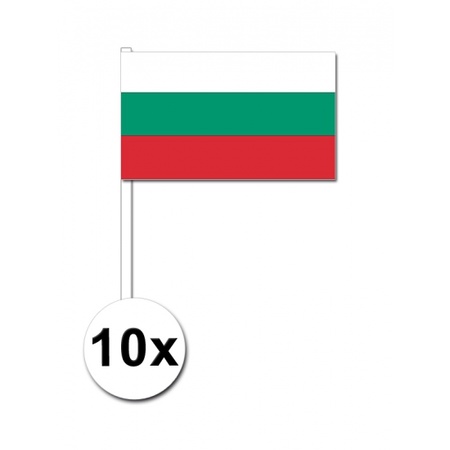 10 zwaaivlaggetjes Bulgarije 12 x 24 cm